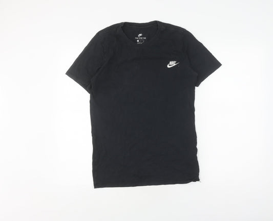 Nike Men's Black Athletic Fit T-Shirt S Solid Logo