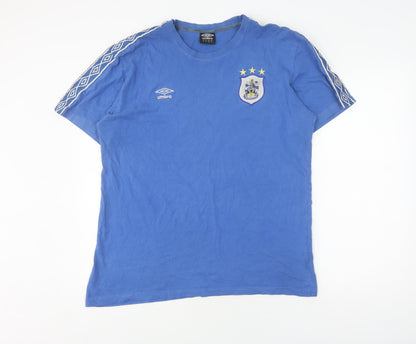 Umbro Men's XL Blue Cotton Short Sleeve T-Shirt