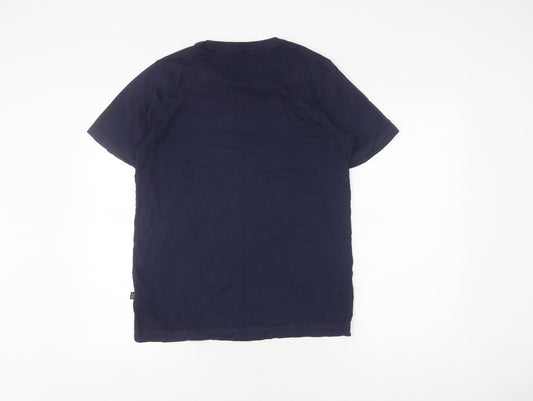 Puma Men's Blue Graphic Print T-Shirt, Size S