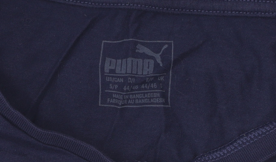 Puma Men's Blue Graphic Print T-Shirt, Size S