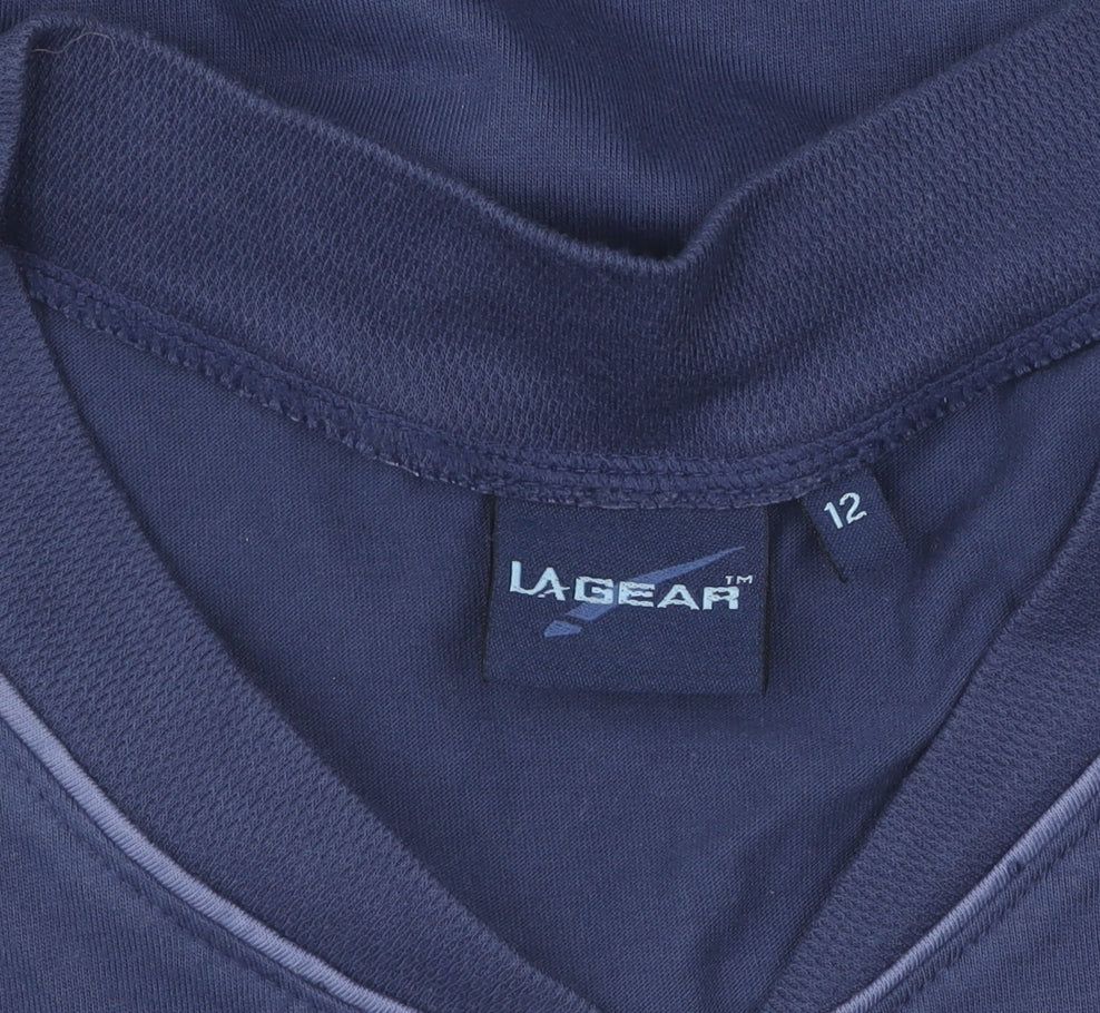 LA Gear Women's Sleeveless Blue Top, Size 12 V-Neck