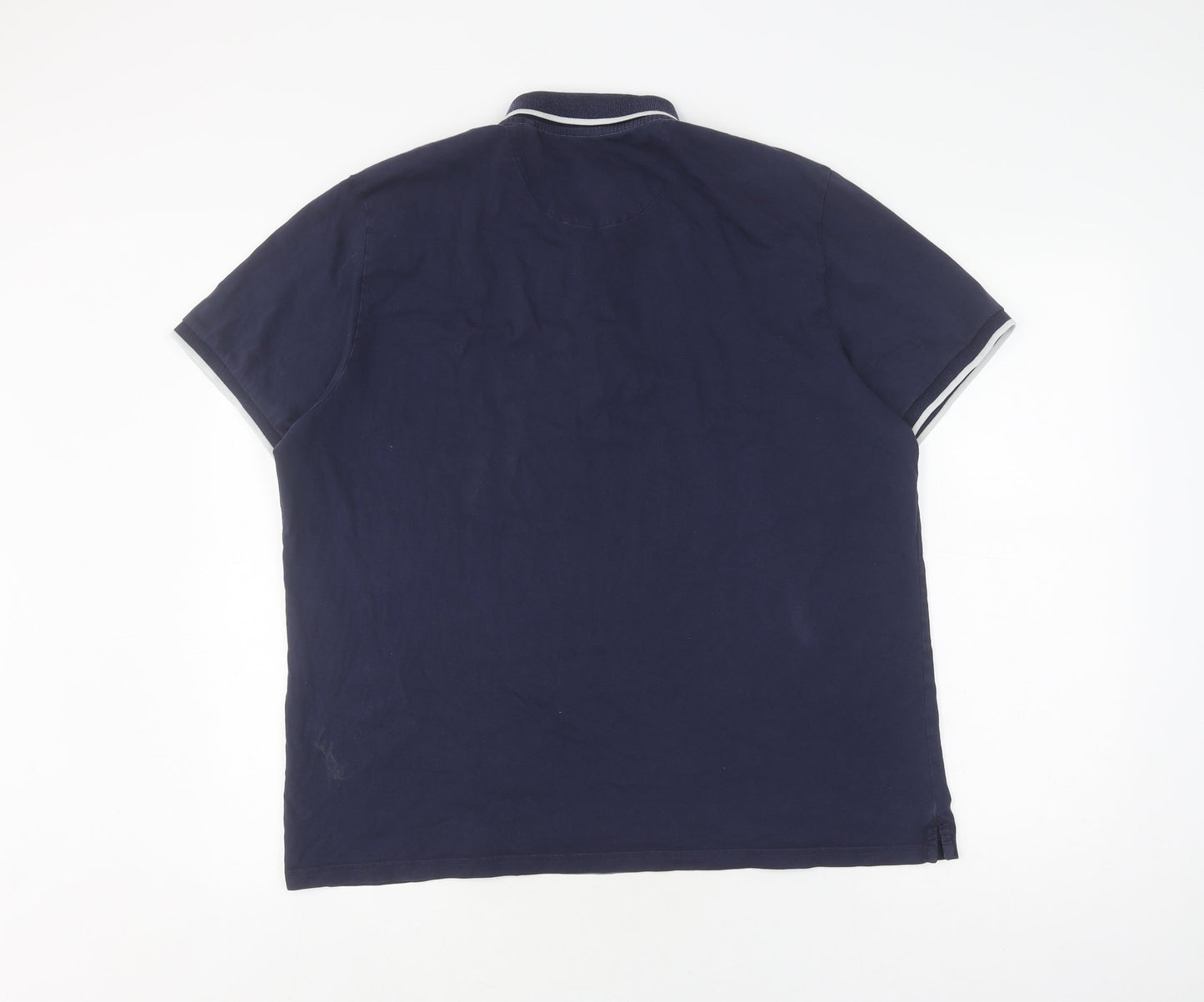 Red Herring Men's XL Blue Colourblock Slim Polo