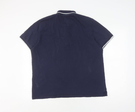 Red Herring Men's XL Blue Colourblock Slim Polo