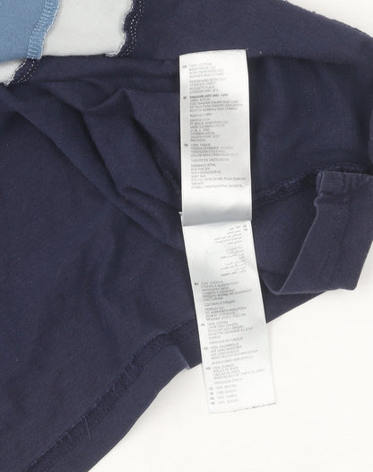 Red Herring Men's XL Blue Colourblock Slim Polo