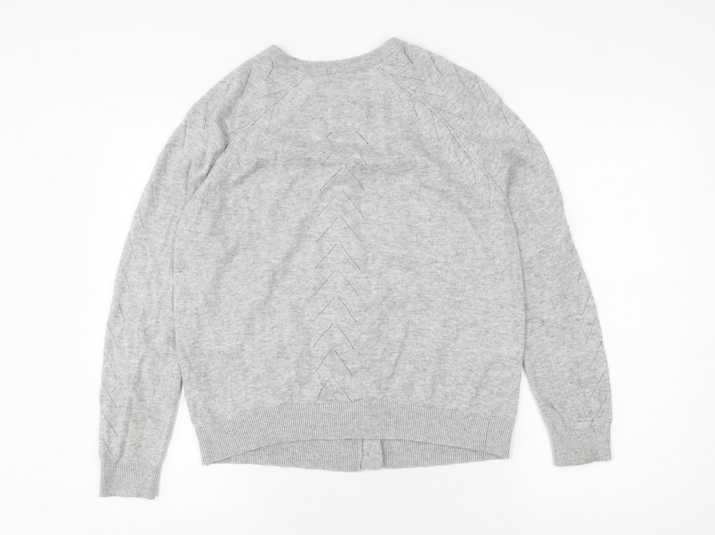Womens UK Size 14 Mantaray Grey Cardigan Jumper