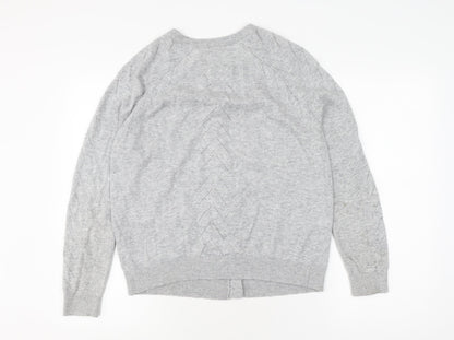 Womens UK Size 14 Mantaray Grey Cardigan Jumper