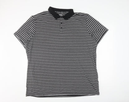 Mountain Warehouse Men's Black XXL Striped Polo
