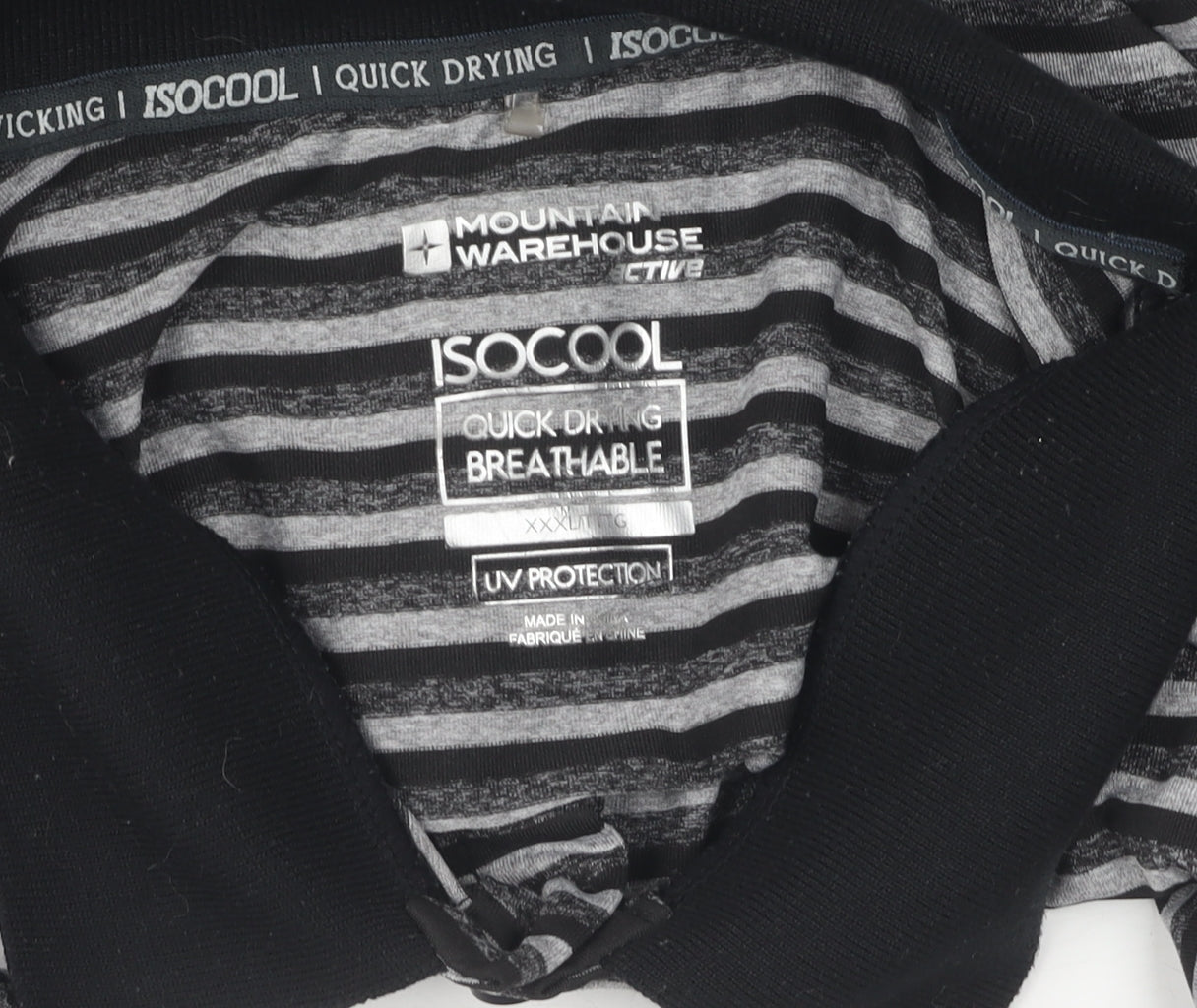 Mountain Warehouse Men's Black XXL Striped Polo