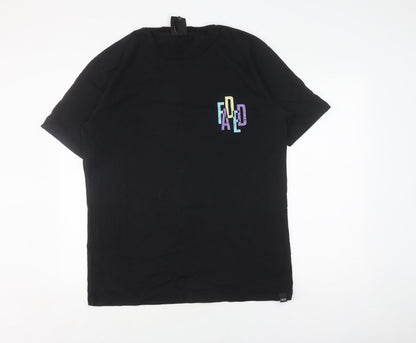 Faded Black Graphic T-Shirt for Men - Size L