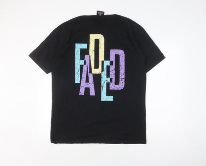Faded Black Graphic T-Shirt for Men - Size L