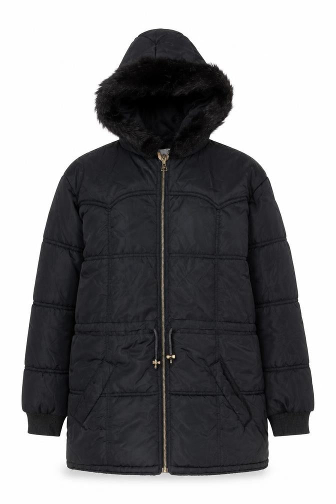 Womens UK Size 10 Topshop Black Puffer Jacket