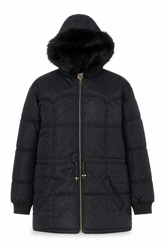 Womens UK Size 10 Topshop Black Puffer Jacket