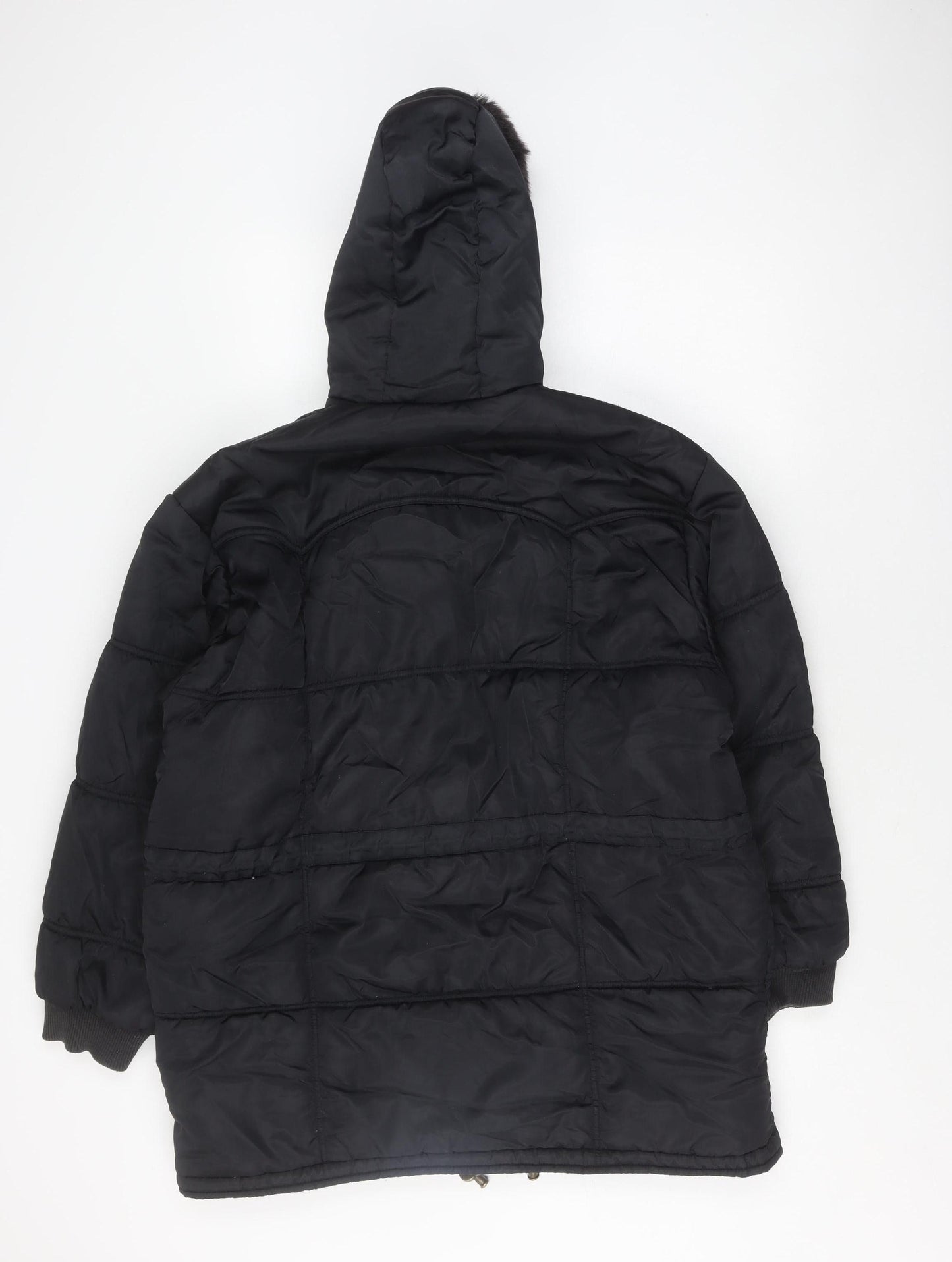 Womens UK Size 10 Topshop Black Puffer Jacket