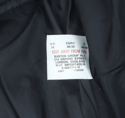 Womens UK Size 10 Topshop Black Puffer Jacket