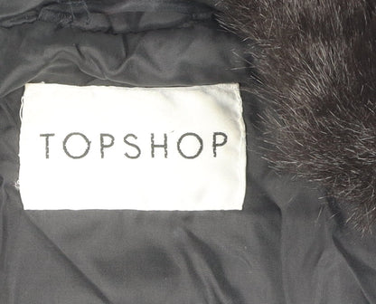 Womens UK Size 10 Topshop Black Puffer Jacket