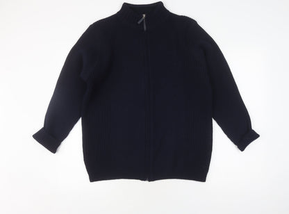 Marks and Spencer Men's Blue Full Zip Jumper S