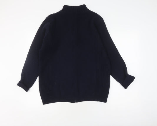 Marks and Spencer Men's Blue Full Zip Jumper S