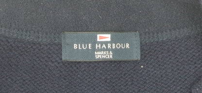 Marks and Spencer Men's Blue Full Zip Jumper S