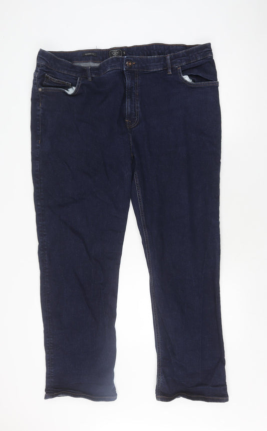 Next Men's Blue Relaxed Fit Straight Jeans, Size 44