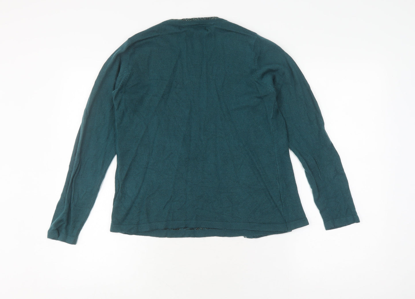 Honor Millburn Women's Green Cardigan S Round Neck Knit