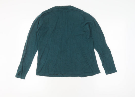 Honor Millburn Women's Green Cardigan S Round Neck Knit