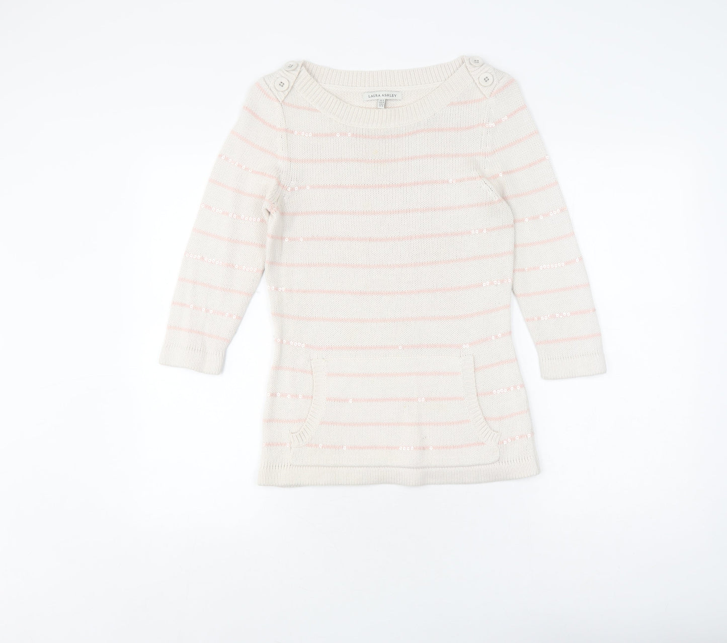 Womens UK Size 10 Laura Ashley White Pullover Jumper