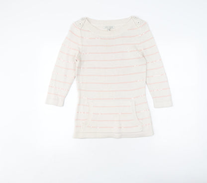 Womens UK Size 10 Laura Ashley White Pullover Jumper