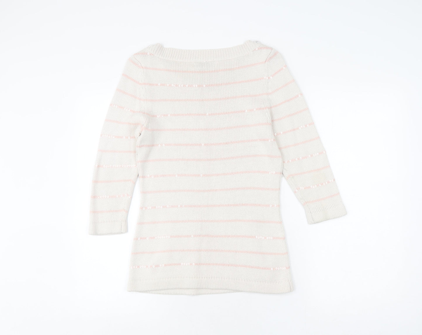 Womens UK Size 10 Laura Ashley White Pullover Jumper