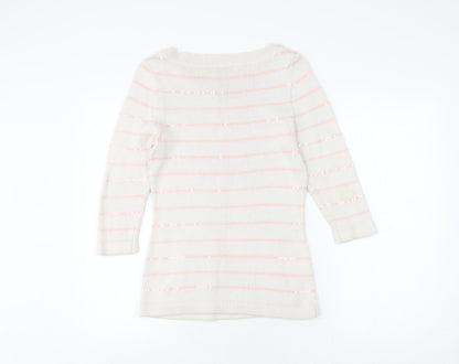 Womens UK Size 10 Laura Ashley White Pullover Jumper