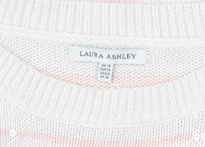 Womens UK Size 10 Laura Ashley White Pullover Jumper
