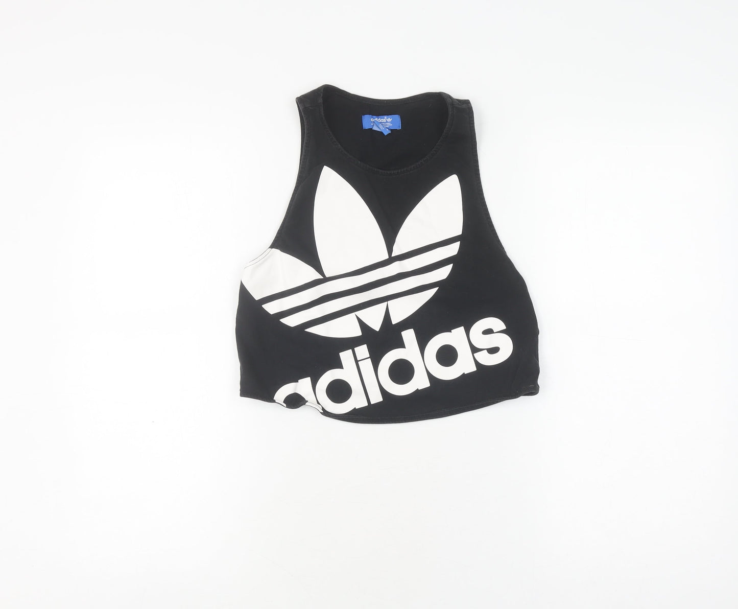 Womens UK Size XS adidas Black Cropped Tank