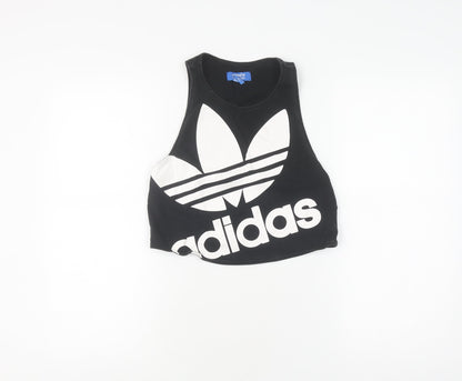 Womens UK Size XS adidas Black Cropped Tank