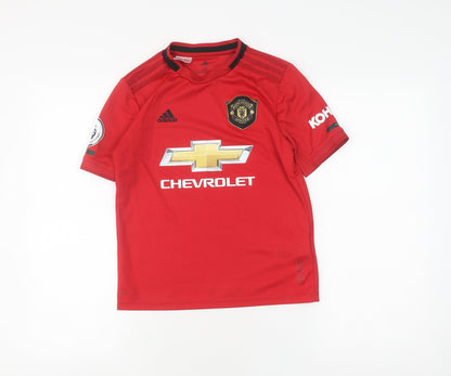 Adidas Red Boys Football Jersey M - Sports Style Activewear