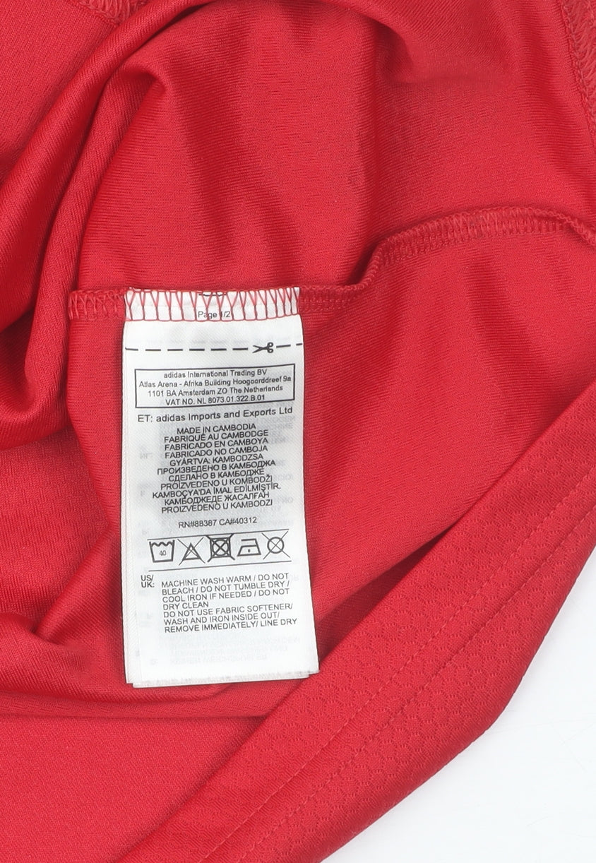 Adidas Red Boys Football Jersey M - Sports Style Activewear