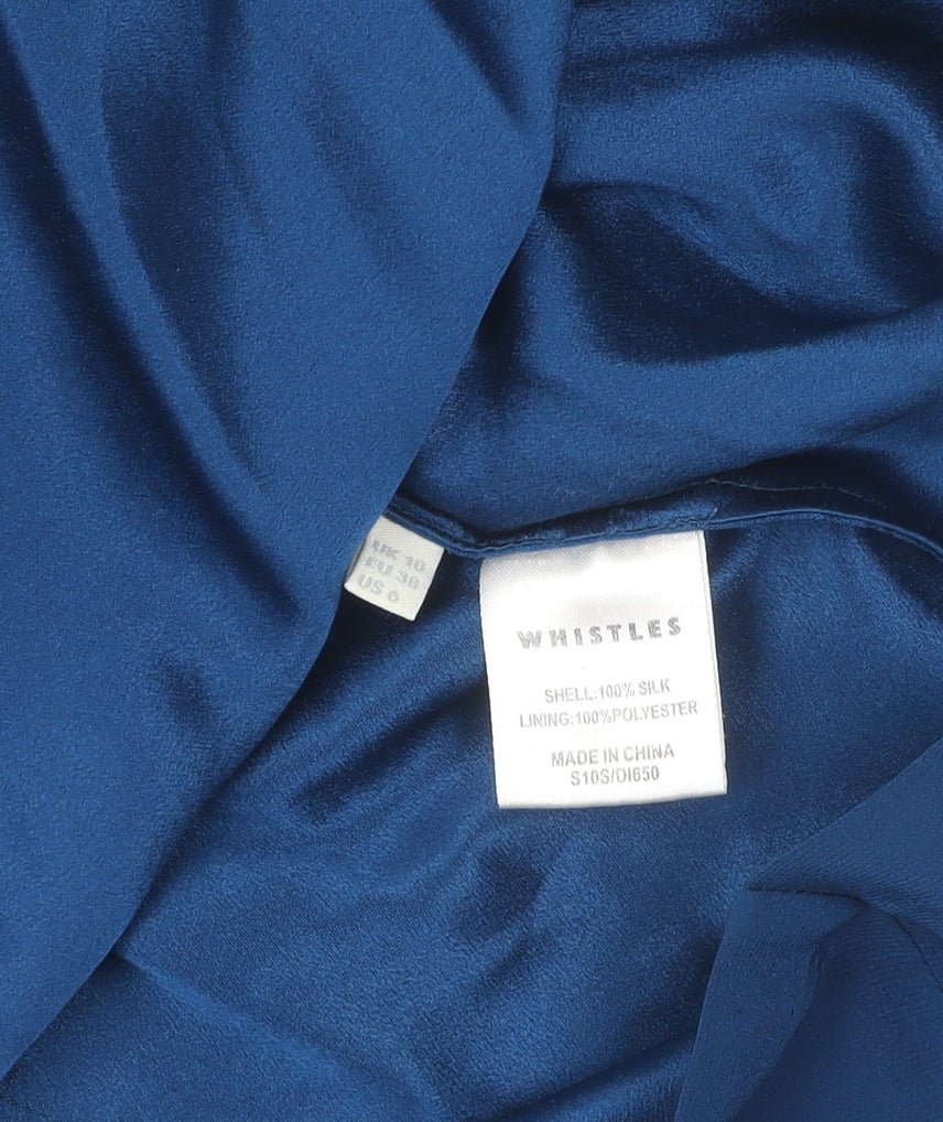 Whistles Women’s Blue Silk Slip Dress - Size 10