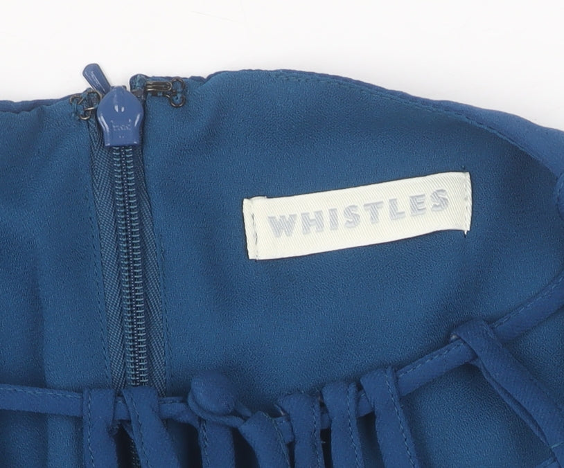 Whistles Women’s Blue Silk Slip Dress - Size 10