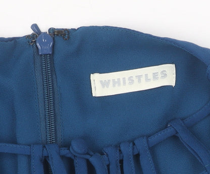 Whistles Women’s Blue Silk Slip Dress - Size 10