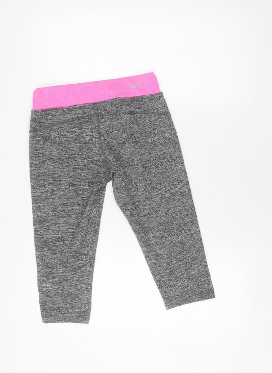Nike Women's Grey Cropped Leggings - Size S