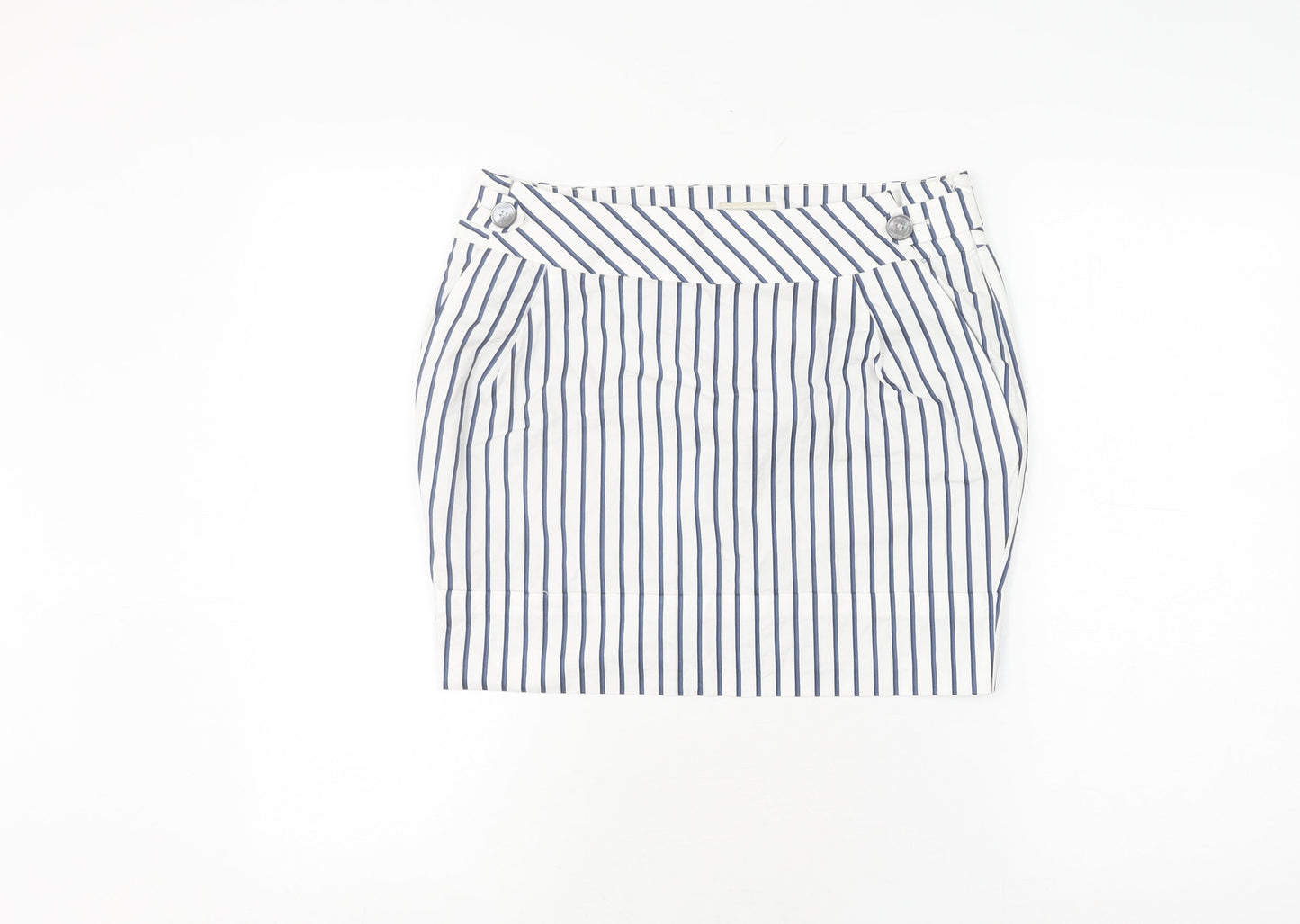 Karen Millen Women’s White Blue Striped Pencil Skirt