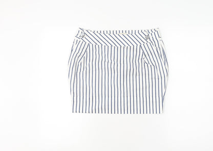 Karen Millen Women’s White Blue Striped Pencil Skirt