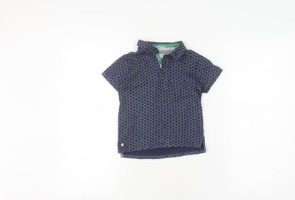 Ted Baker Boys Blue Geometric Polo Shirt, Size 2-3 Years