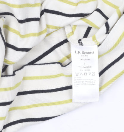 L.K. Bennett Women's Yellow Striped Pullover Jumper S
