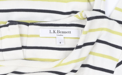 L.K. Bennett Women's Yellow Striped Pullover Jumper S