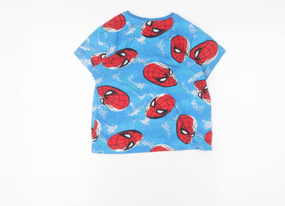 Boys Blue Spider-Man T-Shirt, Size 8, Graphic Print, Short Sleeve