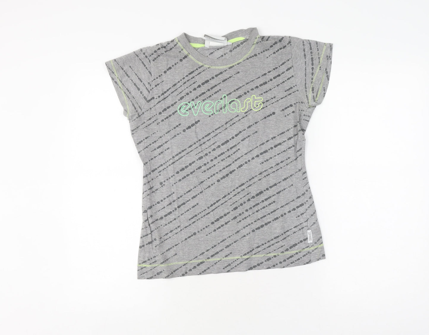 Everlast Grey Unisex Kids T-Shirt, Size 12, Logo Print