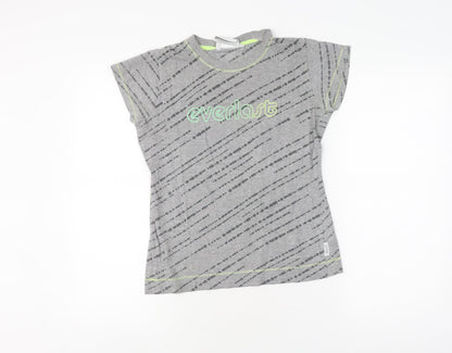 Everlast Grey Unisex Kids T-Shirt, Size 12, Logo Print