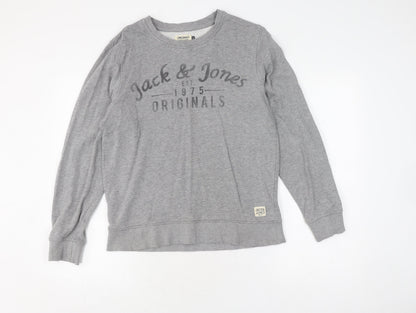 Mens UK Size M JACK & JONES Grey Pullover Sweatshirt