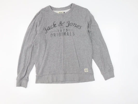 Mens UK Size M JACK & JONES Grey Pullover Sweatshirt
