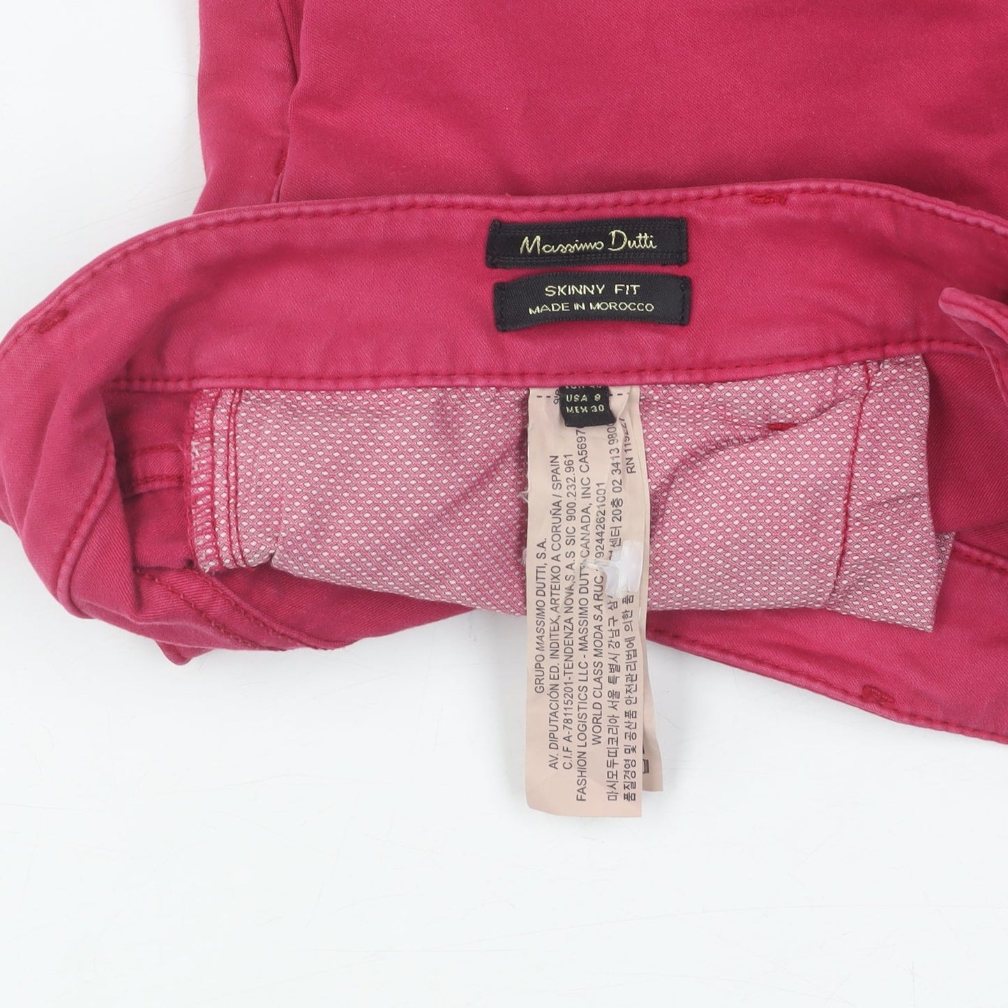 Womens UK Size 10 Massimo Dutti Slim Fit Casual Pink Trousers