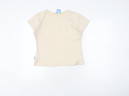 Tog 24 Women's Beige Cotton T-Shirt, Size L, Casual Style